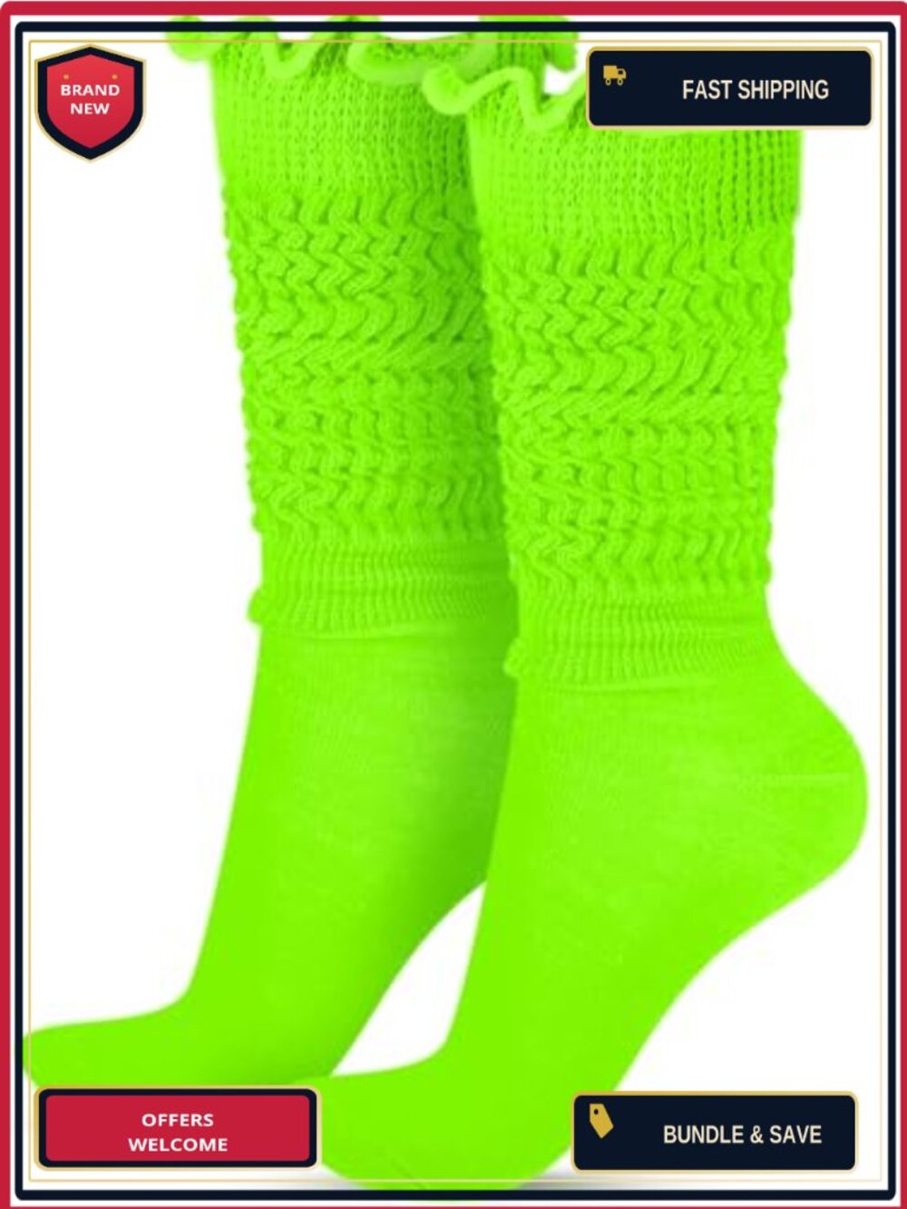 Ruffle Slouch Socks Knee High Boot Socks Soft Scrunch Long Tube
